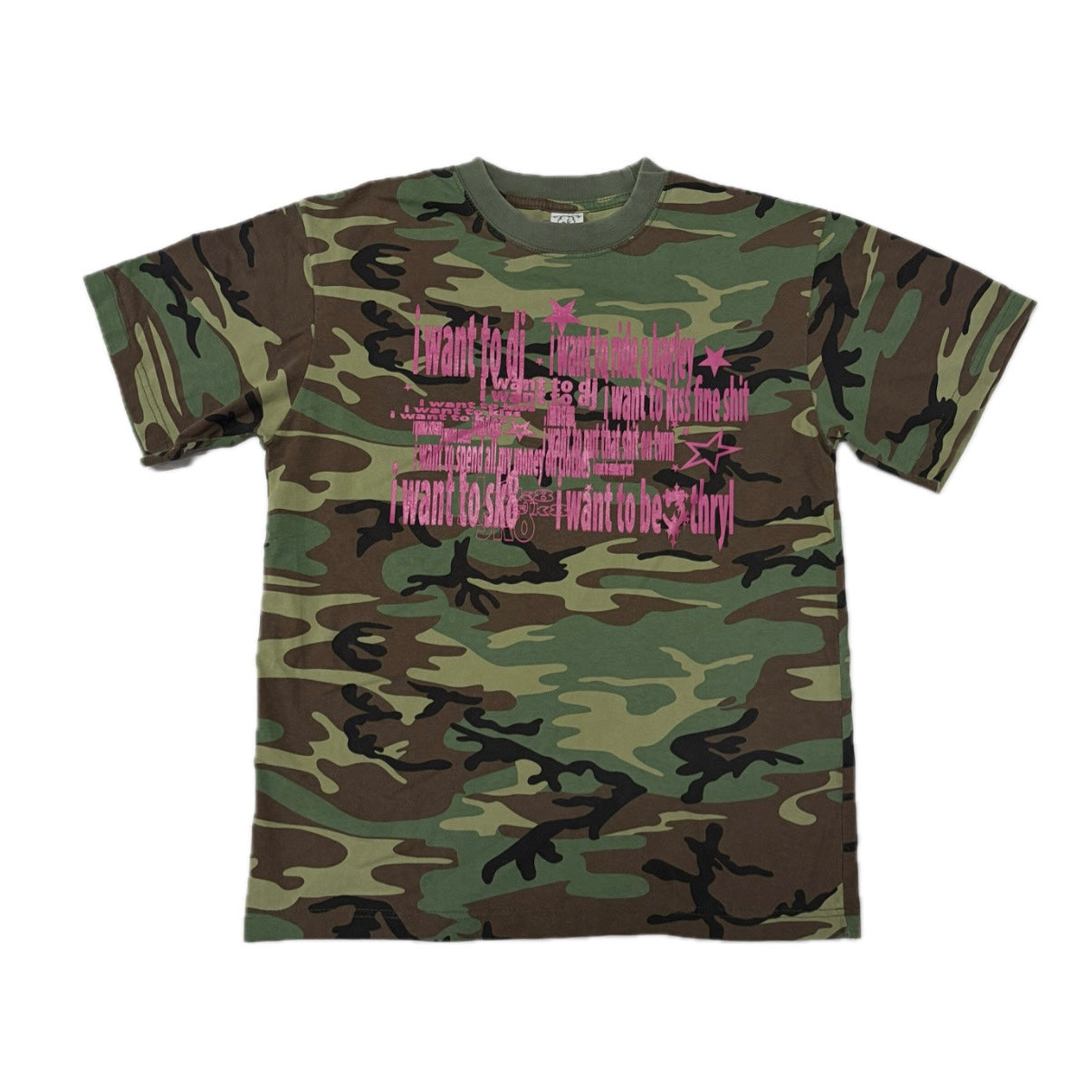 “I WANT TO” Camo Tee