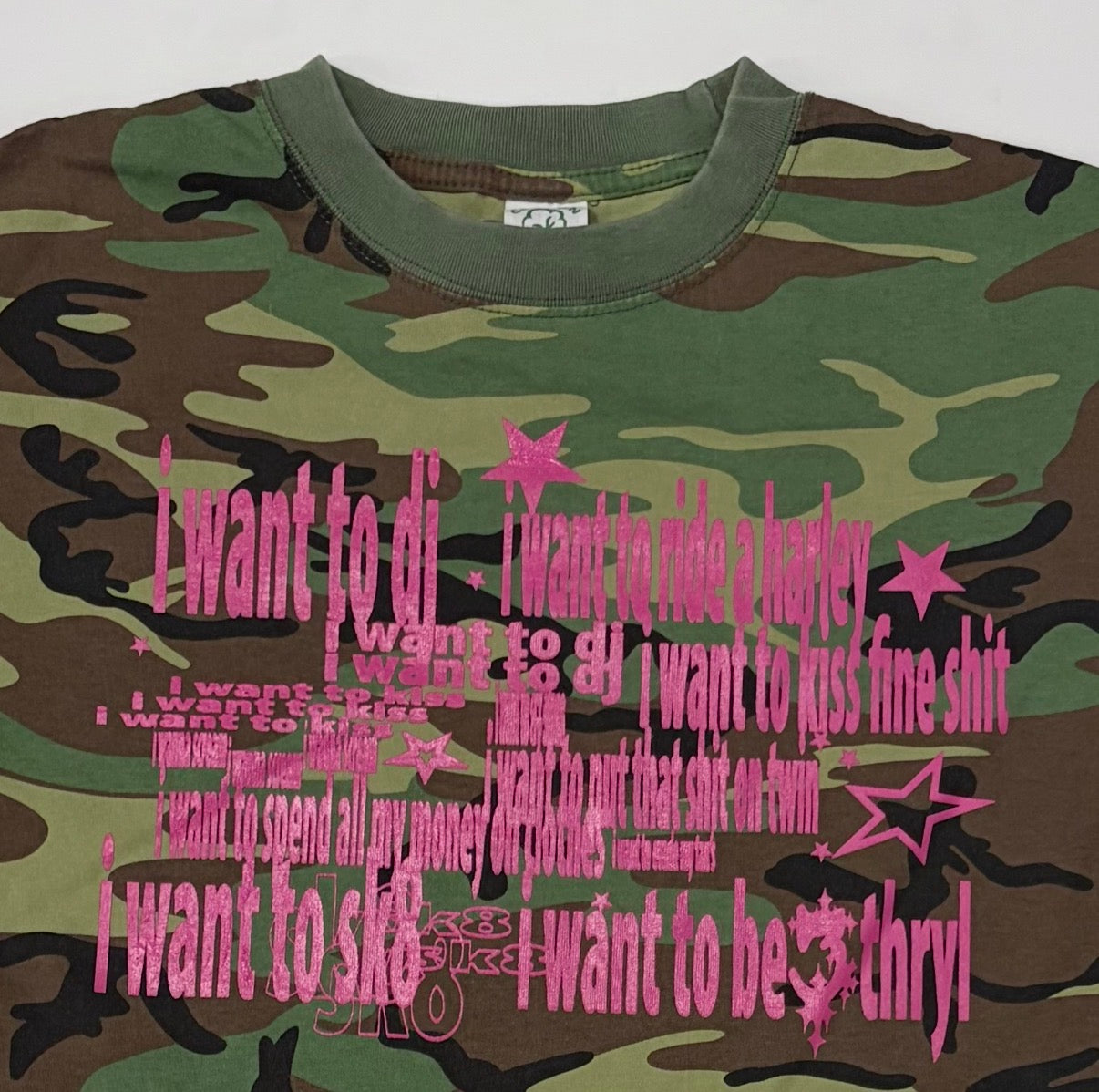 “I WANT TO” Camo Tee
